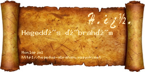 Hegedűs Ábrahám névjegykártya